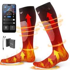 VEVOR Heated Socks, Medium Size, 5000mAh Battery Rechargeable Heating Socks with 4 Heating Levels, Electric Heated Sock