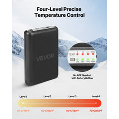 VEVOR Heated Socks, 5000mAh Battery Powered, Rechargeable Heating Socks with 4 Heating Levels, Electric Heated Sock for