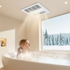 VEVOR Bathroom Exhaust Fan with Light and Heater, 80-90-110 CFM 1500W Bathroom Vent, 1.5 Sones Low-Noise, Premium DC