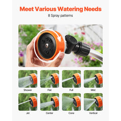 VEVOR Watering Wand, 36-Inch Extra Long Heavy Duty Garden Hose Wand with 8 Spray Patterns & 180° Swivel Head, Long Hose
