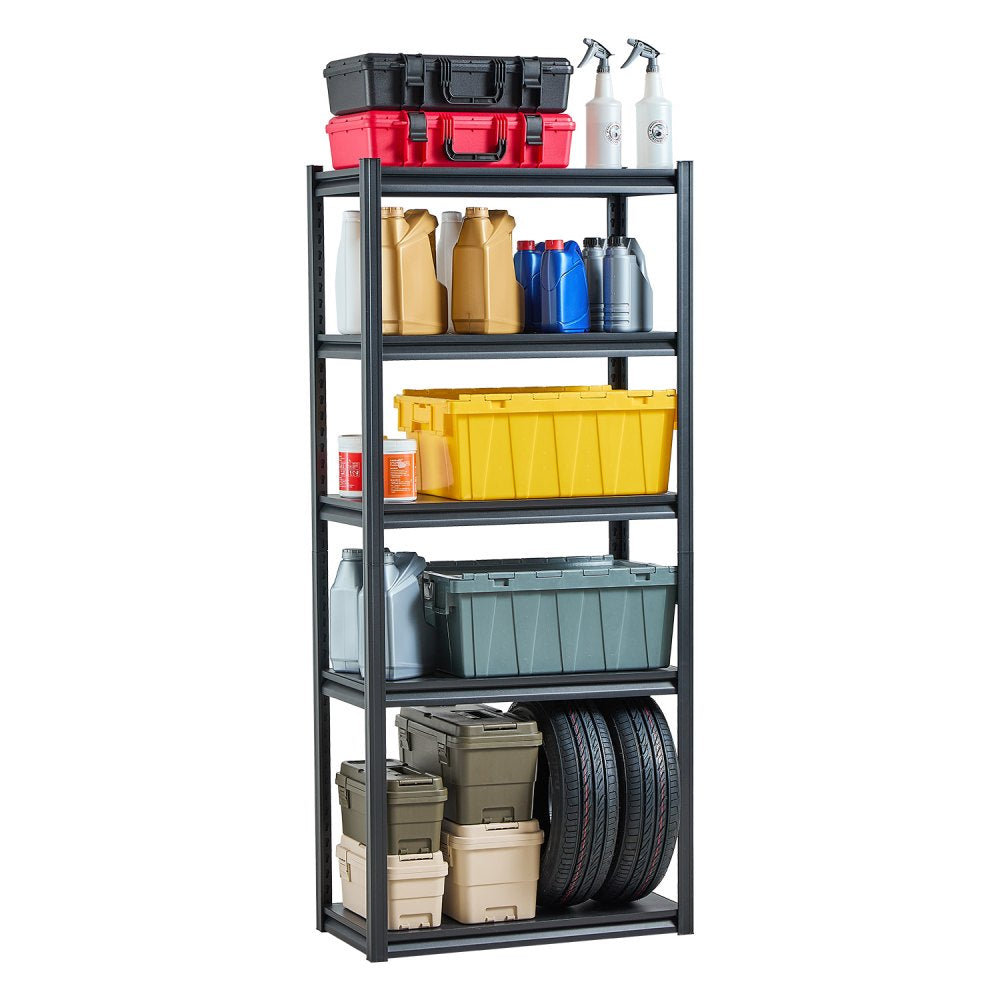 VEVOR Storage Shelves, 2000 lbs, 5 Tier Garage Storage Shelving, 16" D x 32" W x 72" H Adjustable Metal Shelves for