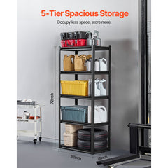 VEVOR Storage Shelves, 5-Tier Adjustable, 2000 lbs Capacity, Heavy Duty Garage Storage Shelving Unit, Metal Utility