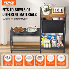 VEVOR Pet Feeding Station with Storage, Elevated Dog Bowls, Raised Dog Bowl Stand, Dog Food Storage and Feeder Station