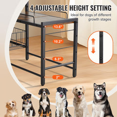VEVOR Pet Feeding Station with Storage, Elevated Dog Bowls, Raised Dog Bowl Stand, Dog Food Storage and Feeder Station