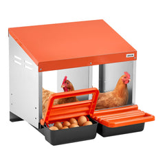 VEVOR Chicken Nesting Boxes, 2 Compartments, Easy Egg Collection, Wall Mount, Easy to Assemble, Galvanized Steel and