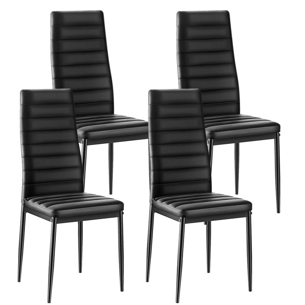 VEVOR Modern Dining Room Accent Chairs Set of 4, Upholstered Leather Side Chair for Dining Tables, Space-Saving Kitchen