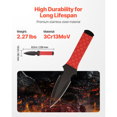 VEVOR Throwing Knives Set, 6 Pack, 8.9 inch Stainless Steel Well-balanced Knives with Protective Black Nylon Sheath