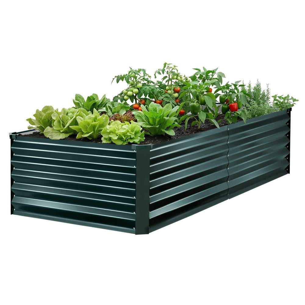 VEVOR Galvanized Raised Garden Bed, 6.67 x 3.35 x 1.51 ft, Rectangular Metal Planter Box Kit Outdoor, Rustproof