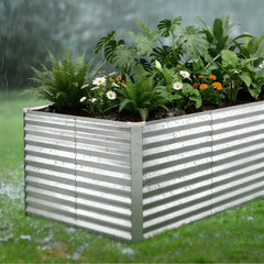 VEVOR Galvanized Raised Garden Bed, 8 x 4 x 3 ft, Rectangular Metal Planter Box Kit Outdoor, Bottomless Elevated