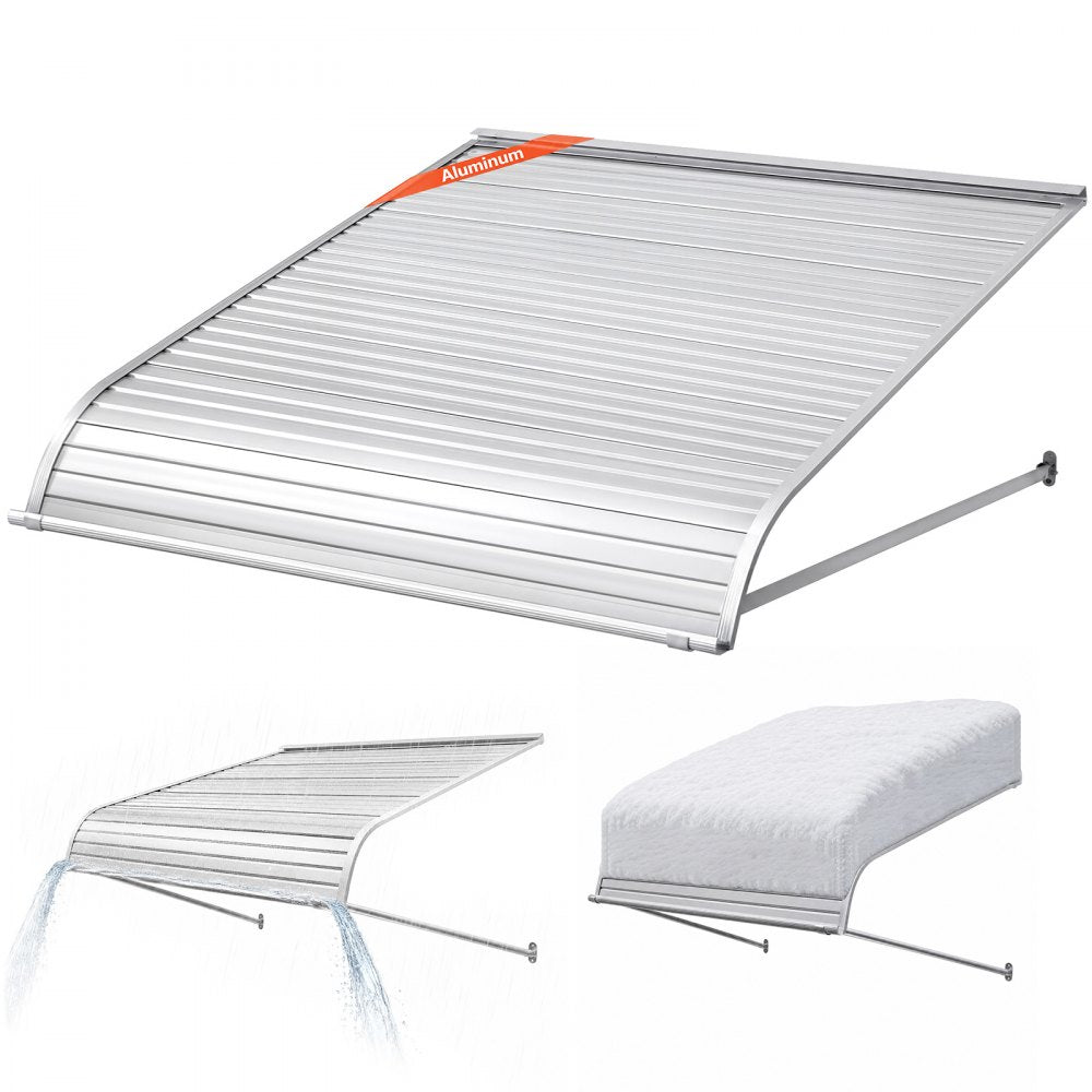 VEVOR Aluminum Awning 48 x 42 in, Durable Window Awning Door Canopy, Lightweight and Stable Aluminum Exterior Awnings