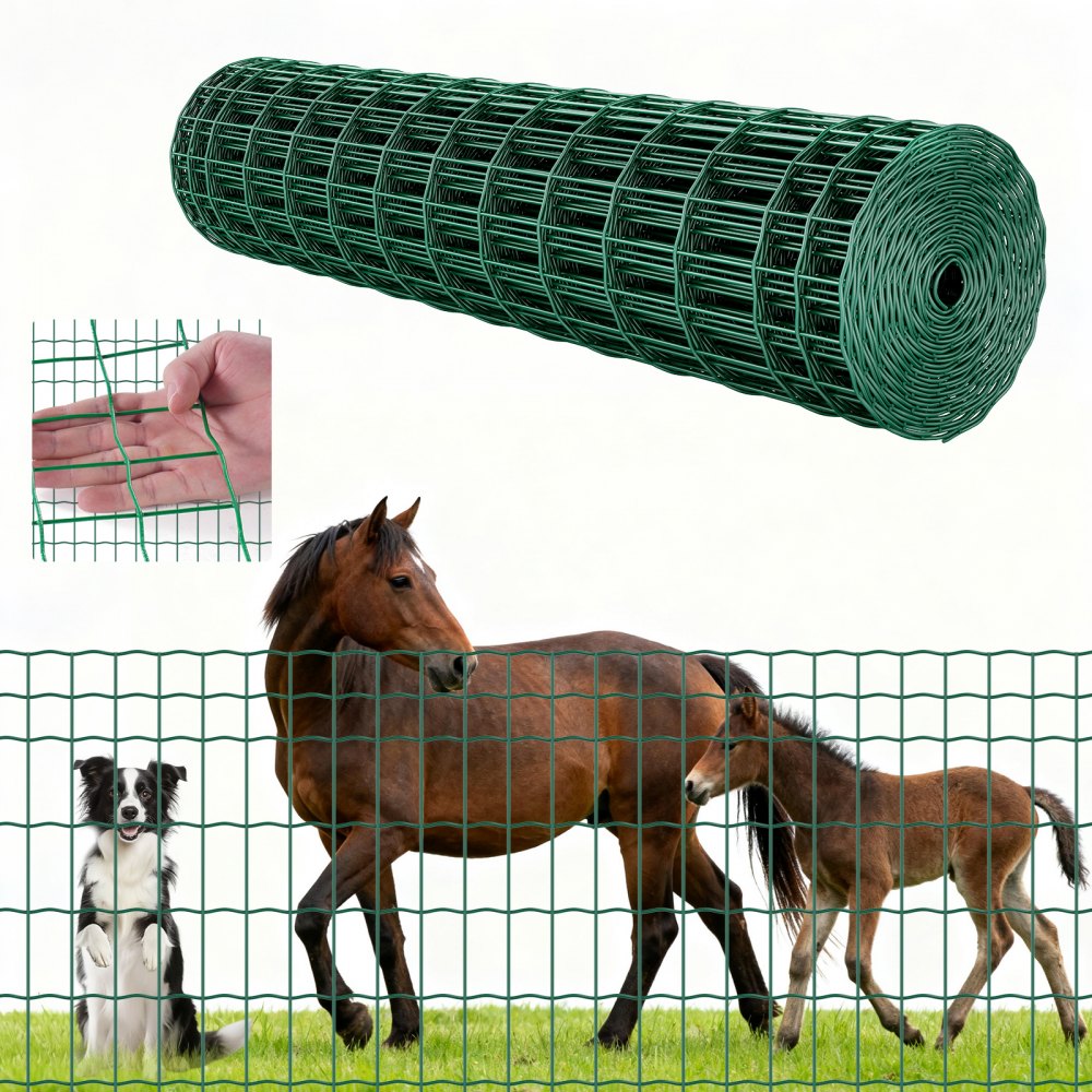 VEVOR Farm Fence, 47 x 984 in, 2 x 4 in Mesh 2.1mm Galvanized Steel Wire Fencing for Cattle, Hog & Sheep, Heavy Duty