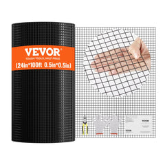 VEVOR Hardware Cloth, 24'' x 100' Galvanized Wire Mesh Roll, 19 Gauge Chicken Wire Fence Roll, Vinyl Coating Metal Wire