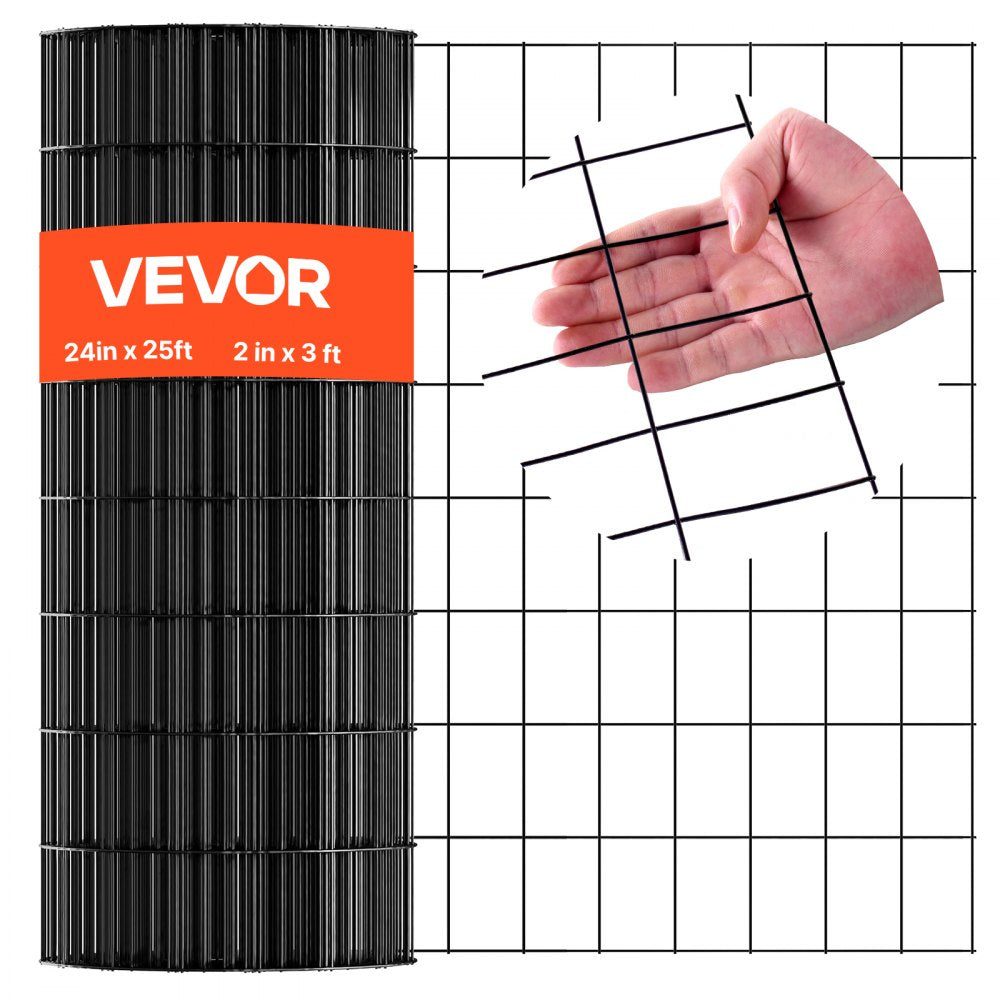 VEVOR Hardware Cloth 24 in x 25 ft, 2 x 3 in Mesh 16 Gauge Galvanized Wire Mesh Roll, Weather-Resistant Vinyl Coated