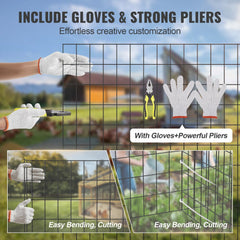 VEVOR Hardware Cloth, 24'' x 50' Galvanized Wire Mesh Roll, 16 Gauge Chicken Wire Fence Roll, Vinyl Coating Metal Wire