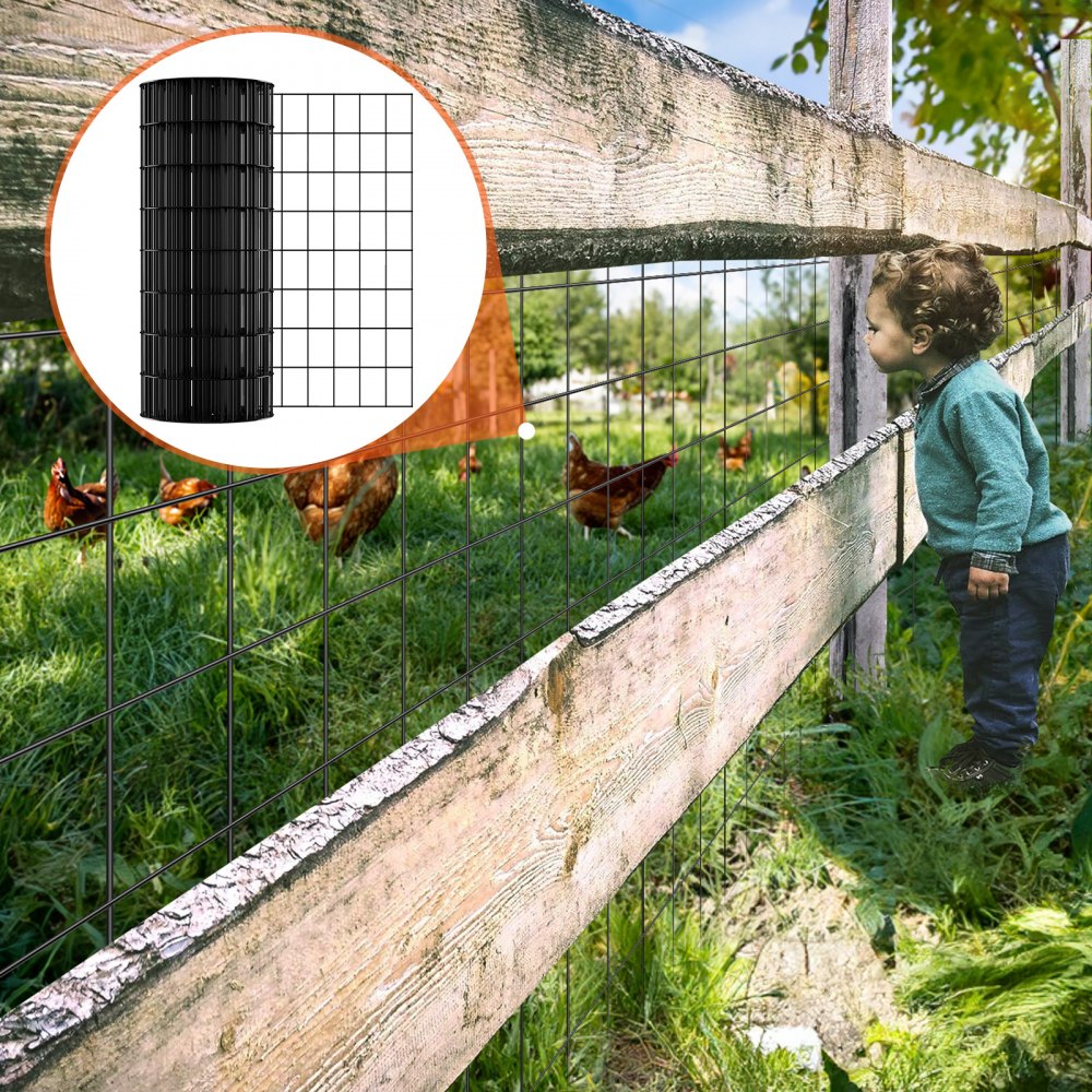 VEVOR Hardware Cloth, 24'' x 50' Galvanized Wire Mesh Roll, 16 Gauge Chicken Wire Fence Roll, Vinyl Coating Metal Wire