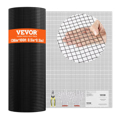 VEVOR Hardware Cloth, 36'' x 100' Galvanized Wire Mesh Roll, 19 Gauge Chicken Wire Fence Roll, Vinyl Coating Metal Wire