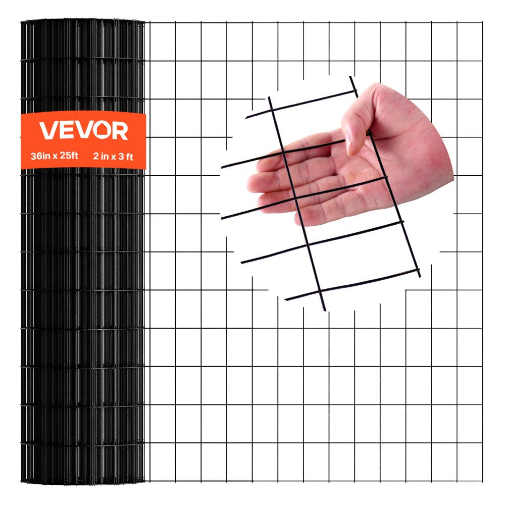 VEVOR Hardware Cloth 36 in x 25 ft, 2 x 3 in Mesh 16 Gauge Galvanized Wire Mesh Roll, Weather-Resistant Vinyl Coated