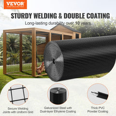 VEVOR Hardware Cloth, 36'' x 50' Galvanized Wire Mesh Roll, 19 Gauge Chicken Wire Fence Roll, Vinyl Coating Metal Wire