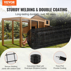 VEVOR Hardware Cloth, 36'' x 50' Galvanized Wire Mesh Roll, 16 Gauge Chicken Wire Fence Roll, Vinyl Coating Metal Wire