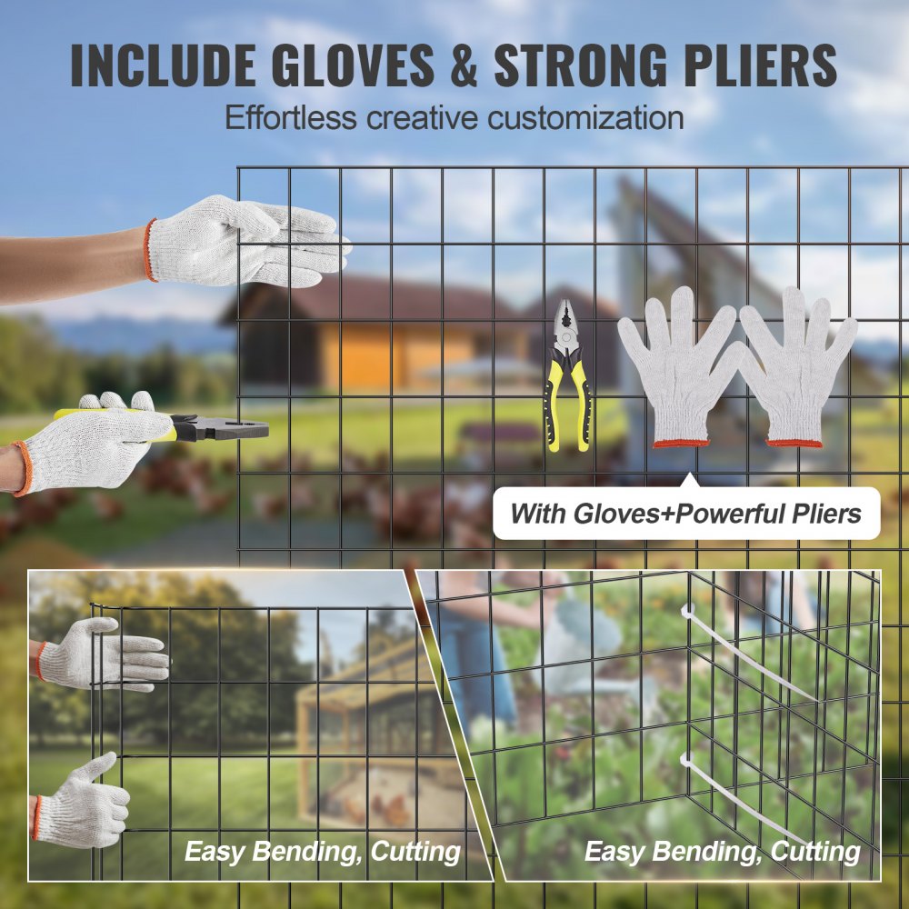 VEVOR Hardware Cloth, 36'' x 50' Galvanized Wire Mesh Roll, 16 Gauge Chicken Wire Fence Roll, Vinyl Coating Metal Wire