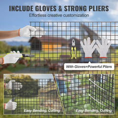 VEVOR Hardware Cloth, 48'' x 50' Galvanized Wire Mesh Roll, 19 Gauge Chicken Wire Fence Roll, Vinyl Coating Metal Wire