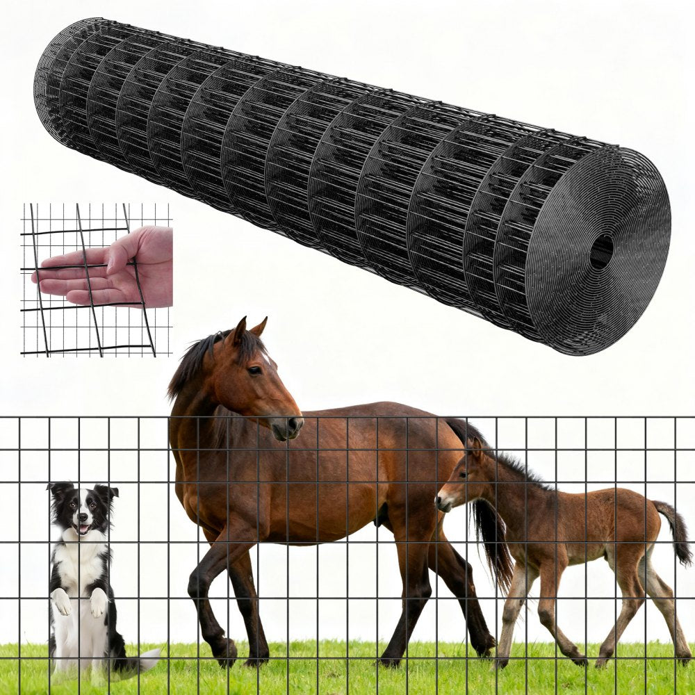 VEVOR Farm Fence, 48 in x 50 ft, 2 x 4 in Mesh 14 Gauge Galvanized Steel Wire Fencing for Cattle, Hog & Sheep , Heavy