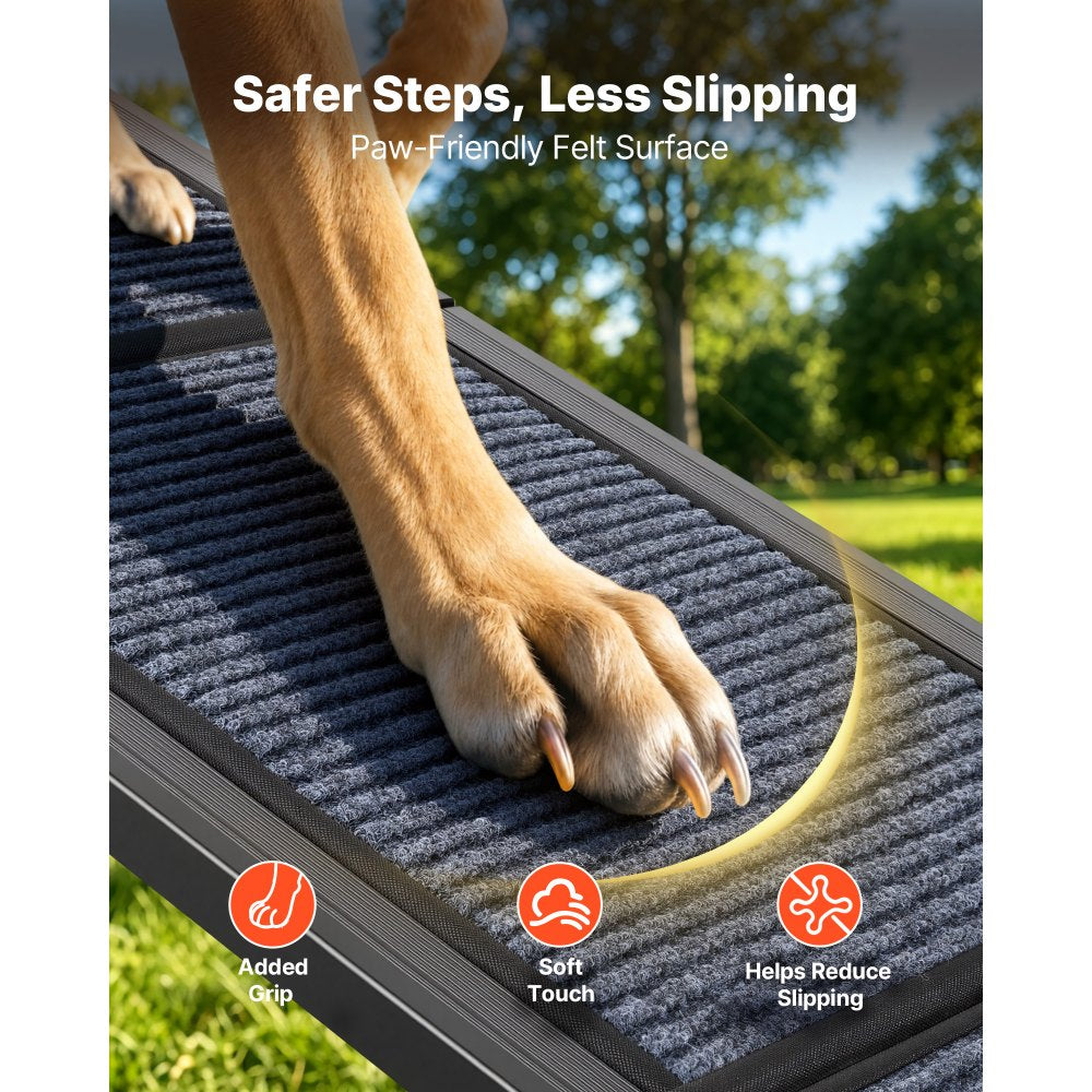 VEVOR Dog Ramp for Cars, 71" L x 17" W, Folding Pet Ramps for Medium & Large Dogs up to 250lbs, Pet Stair Ramp with