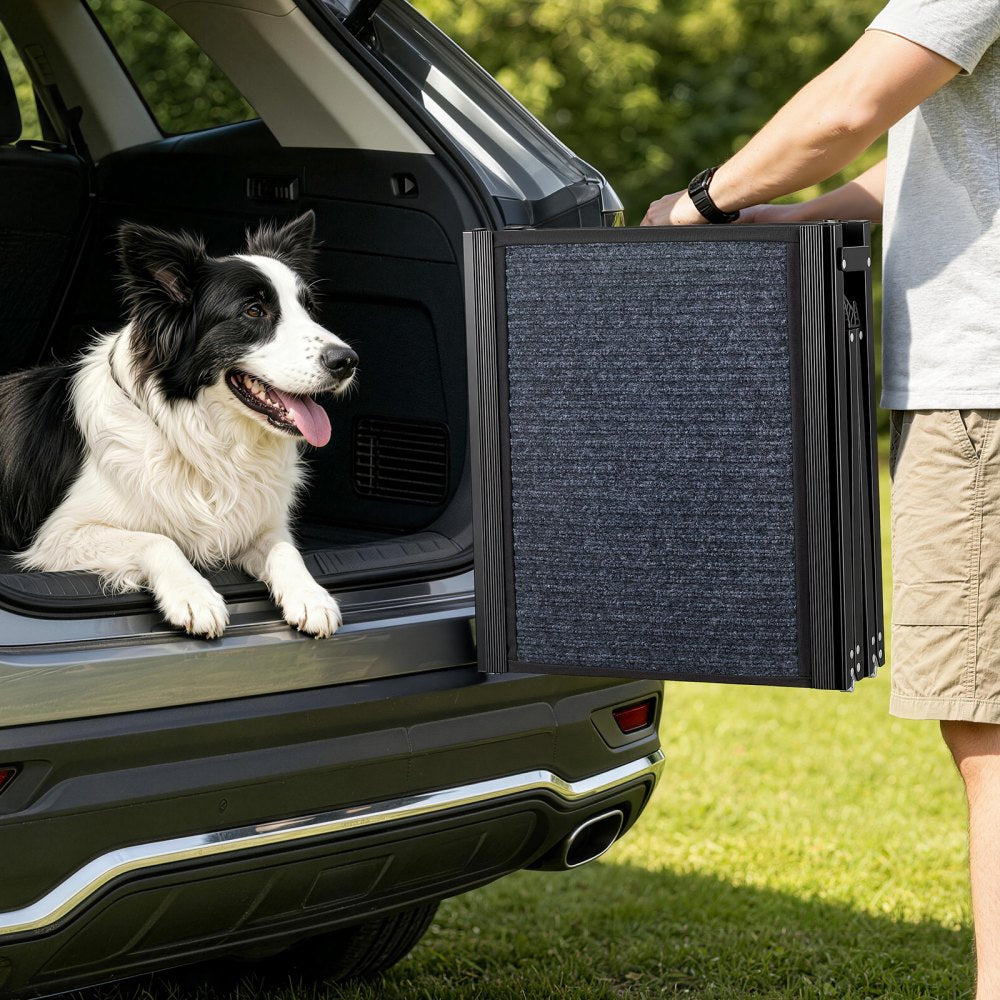 VEVOR Dog Ramp for Cars, 71" L x 17" W, Folding Pet Ramps for Medium & Large Dogs up to 250lbs, Pet Stair Ramp with