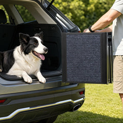VEVOR Dog Ramp for Cars, 63" L x 17" W, Folding Pet Ramps for Medium & Large Dogs up to 250lbs, Pet Stair Ramp with