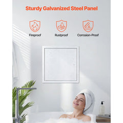 VEVOR Access Panel for Drywall, 13.3 x 13.3 in Galvanized Steel Access Door, Easy Install Hinged Service Panel with