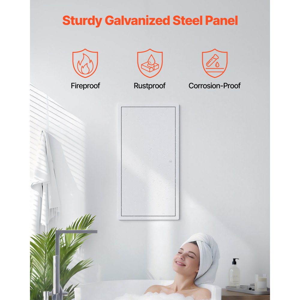 VEVOR Access Panel for Drywall, 25.3 x 13.3 in Galvanized Steel Access Door, Easy Install Hinged Service Panel with