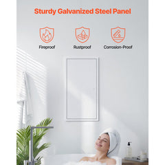 VEVOR Access Panel for Drywall, 25.3 x 13.3 in Galvanized Steel Access Door, Easy Install Hinged Service Panel with