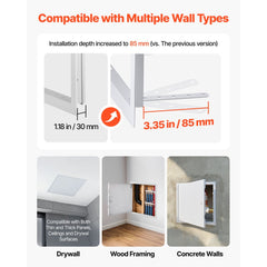 VEVOR Access Panel for Drywall, 15.2 x 15.2 in Galvanized Steel Access Door, Easy Install Hinged Service Panel with