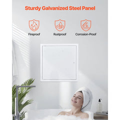VEVOR Access Panel for Drywall, 15.2 x 15.2 in Galvanized Steel Access Door, Easy Install Hinged Service Panel with