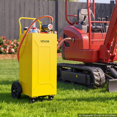 VEVOR 30 Gallon Diesel Caddy, Carbon Steel, Portable Diesel Transfer Storage Tank with Electric Pump, 4 Rolling Wheels