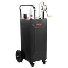 VEVOR 35 Gallon Fuel Gas Caddy, Carbon Steel, Portable Fuel Transfer Storage Tank with Manual Pump & 4 Wheels, Gasoline