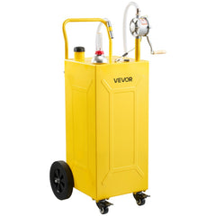 VEVOR 30 Gallon Fuel Gas Caddy, Carbon Steel, Portable Fuel Transfer Storage Tank with Manual Pump & 4 Wheels, Gasoline