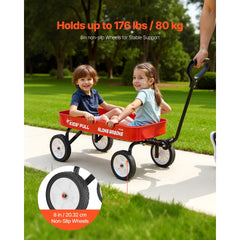 VEVOR Pull-Along Wagon for Kids, 39 inch Toddler Wagons, Supports up to 176 lbs, All-Terrain Wagons with Handle