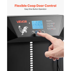 VEVOR Automatic Chicken Coop Door, DC & Battery Powered Chicken Door with LCD Display, Light Sensor, Timer & Manual