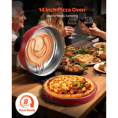 VEVOR Pizza Oven, 14 in Electric Pizza Maker, 1600W Electric Pizzas Cooker with Cordierite Stone, 5-Mode Temperature