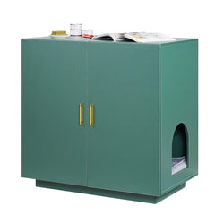 VEVOR Cat Litter Box Enclosure, 31.5 in Hidden Litter Box Cabinet, Wooden Indoor Cat Washroom with Ventilated Holes