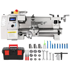 VEVOR Compact Metal Lathe, 8"x14", Adjustable Speed 2250 RPM, 650W Power, Precision Engineering Lathe for Metalworking