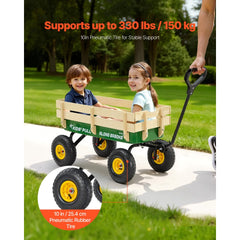 VEVOR Pull-Along Wagon for Kids, 39 inch Toddler Wagons with Wooden Panels & Handle, Supports up to 330 lbs