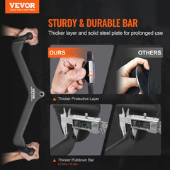 VEVOR LAT Pulldown Attachments, Cable Machine Rowing T-bar V-bar 5 Set, Tricep Pull Down Bar, Back Strength Training