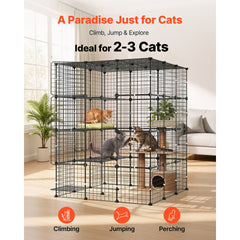 VEVOR Cat Cage 4-Tier 40.98"x40.98"x55" DIY Cat Playpen Indoor Enclosure, Detachable Metal Wire Kennel Crate with 4