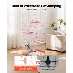 VEVOR Cat Cage 4-Tier 33.07"x23.82"x64.37" DIY Cat Playpen with Ladders, Indoor Enclosure Detachable Metal Wire Kennel