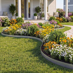 VEVOR Galvanized Steel Landscape Edging, 50 ft x 6 in Metal Edging for Landscaping with Gloves, Easy-to-Install