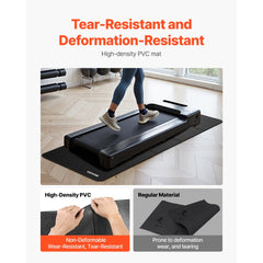 VEVOR Foldable Walking Pad Treadmill Mat, 1/4" Thick, 24" x 68" Exercise Equipment Mat for Elliptical on Carpet