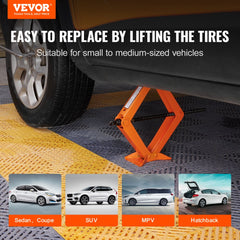 VEVOR Scissor Jack, 2.5 Ton/5512 lbs Scissor Car Jack, 3.7"-17.1" Lifting Range Scissor Lift Jack with Ratcheting