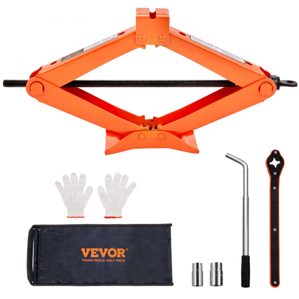 VEVOR Scissor Jack, 2.5 Ton/5512 lbs Scissor Car Jack, 3.7"-17.1" Lifting Range Scissor Lift Jack with Ratcheting